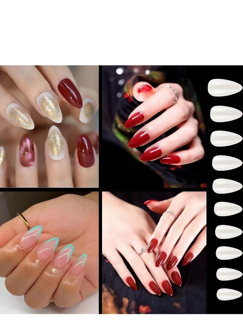 نايل تيبس 100 قطعة من الأظافر الاصطناعية الأكريليكية بألوان طبيعية - أطراف أظافر اصطناعية للتصميمات والتطويلات - Image 4